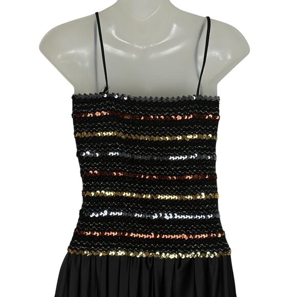 Vintage T & F  70s Sequins Tube Top Harem Skirt Boogie Studio 54 Disco Dress M - Picture 6 of 8